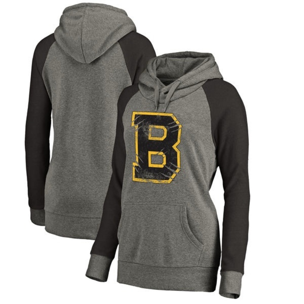 Fanatics Womens Boston Bruins Hometown Collection Tri-Blend NHL Hoodie, Size 2XL